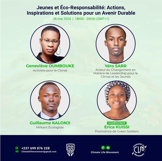 panel de discussion : jeunes et éco responsabilité : actions, inspirations et solutions pour un avenir durable.